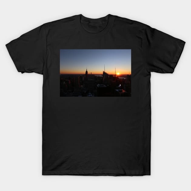 Downtown New York City Skyscrapers during Sunset in Winter T-Shirt by Christine aka stine1